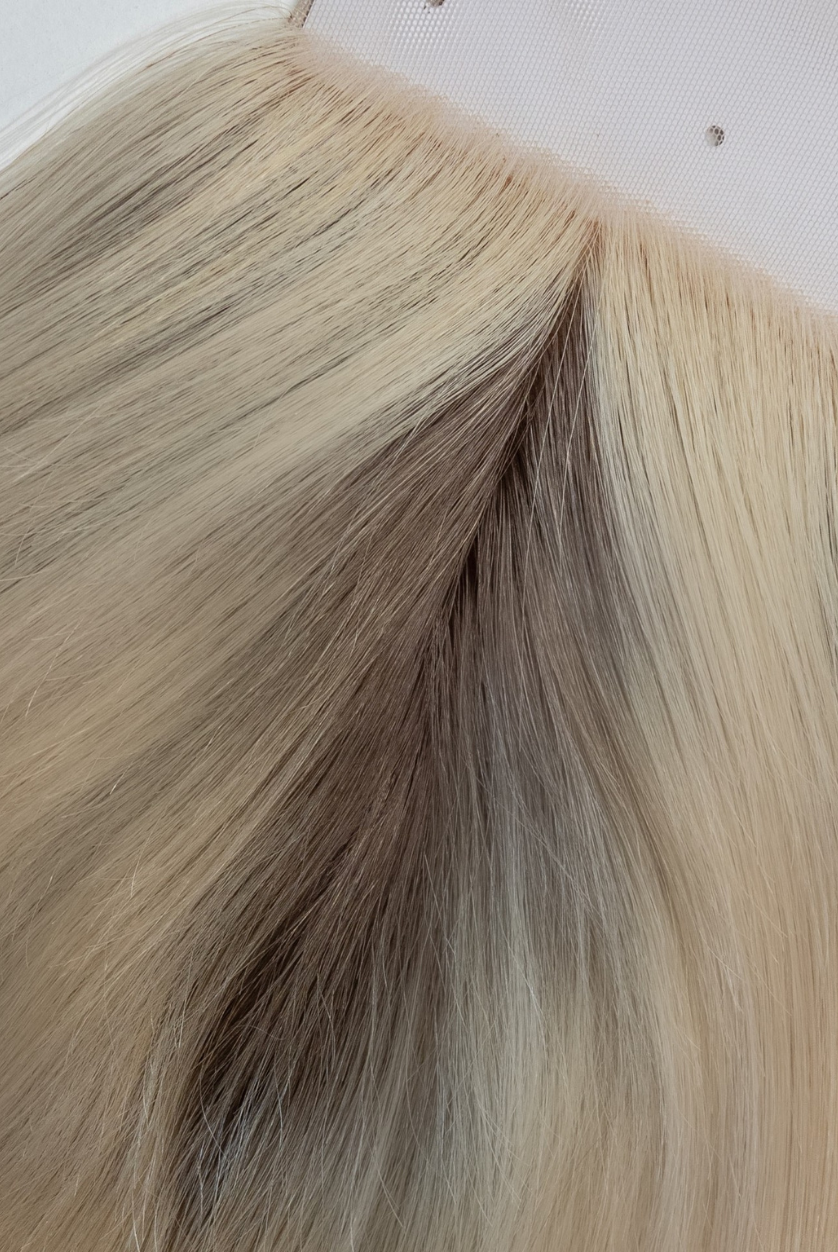 16 inch 4x5 silk closure FACE FRAME- European virgin remy human hair