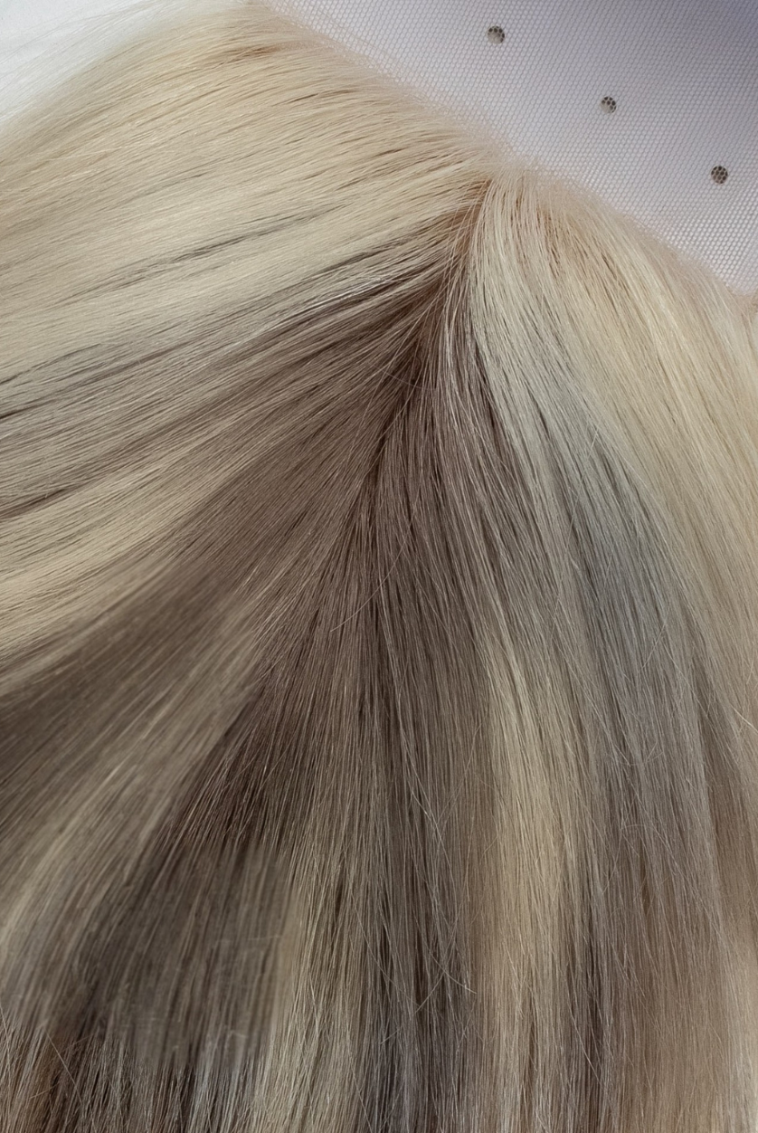 16 inch 4x5 silk closure FACE FRAME- European virgin remy human hair